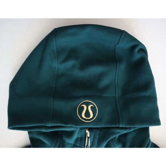 Lululemon W3HKJS Women's Sz 4 Teal/Gold Scuba Full-Zip Cropped Hoodie *Rare - Picture 5 of 12